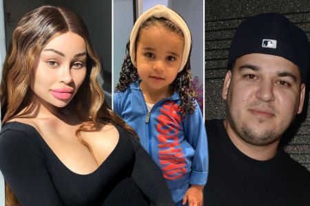 rob and chyna's picture on either side and daughter dream in the middle 
